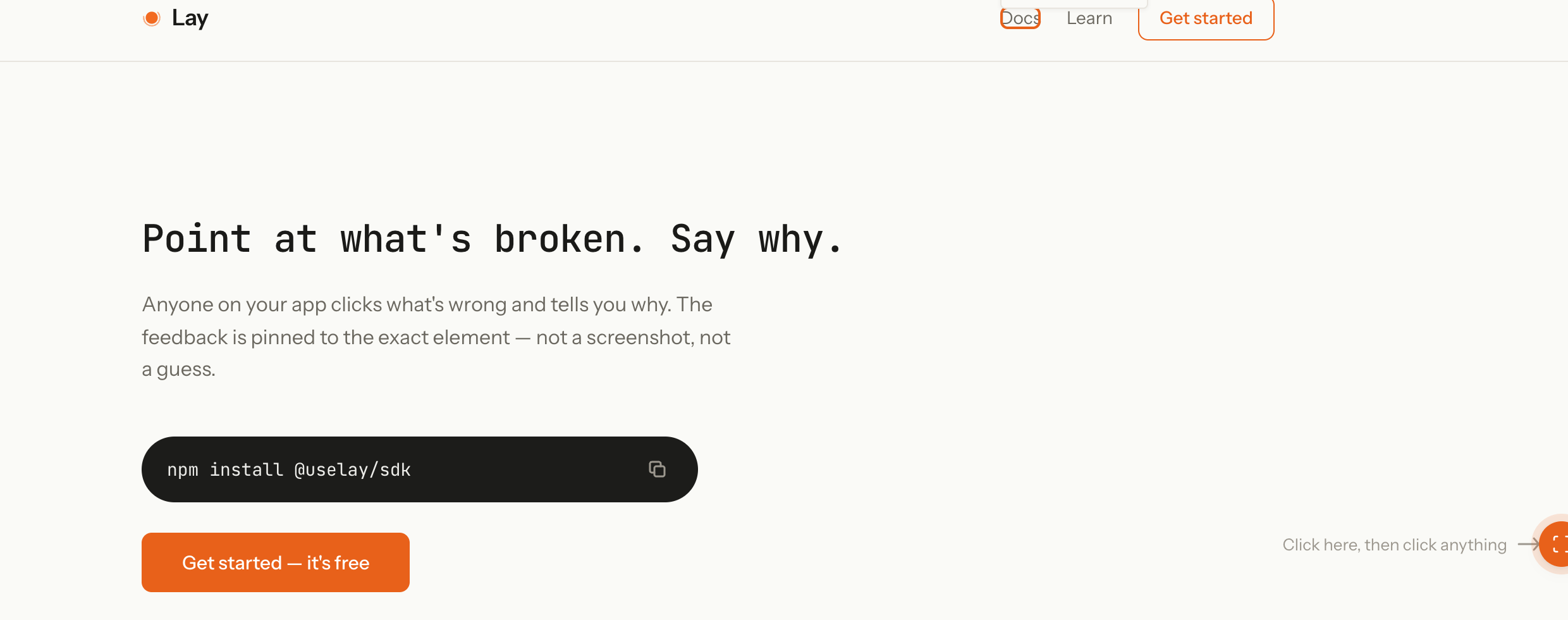 UseLay homepage with comment mode active.